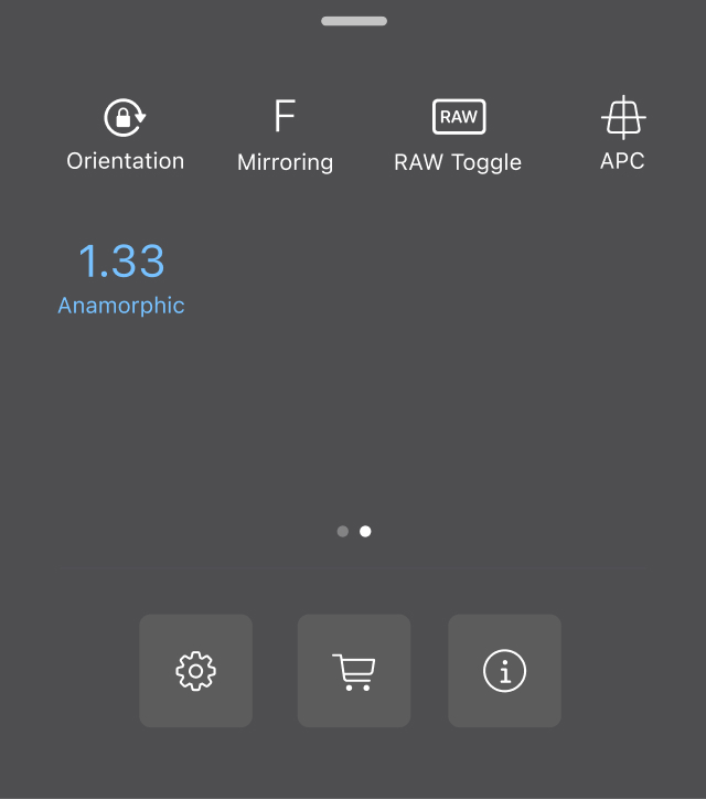 Activating Anamorphic Lens Preview in the Control Panel of ProCamera