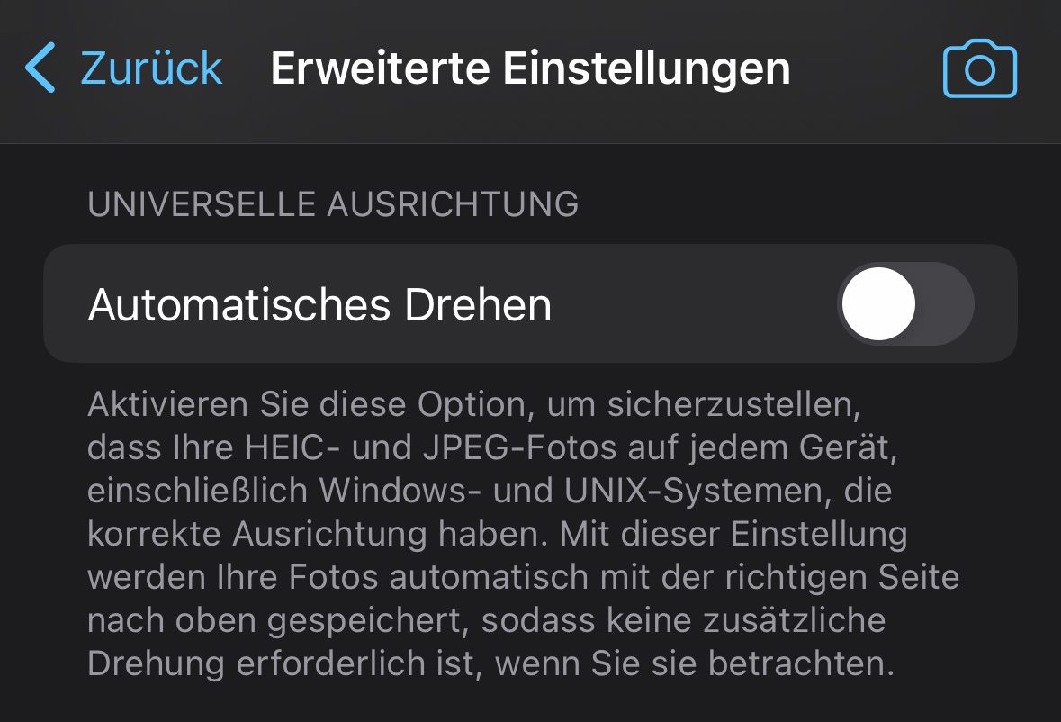 Automatisch Aufnahmen drehen