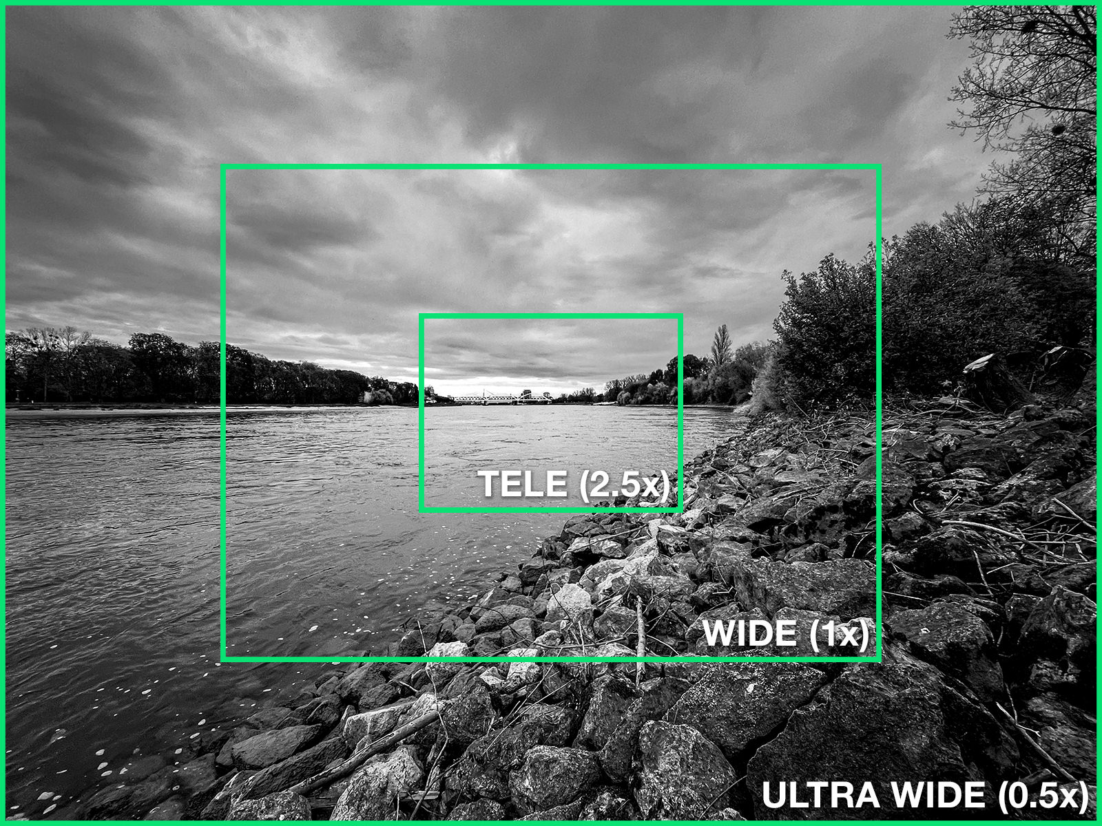 Triple lens of the iPhone 12 Pro max incl. 2.5 Tele camera