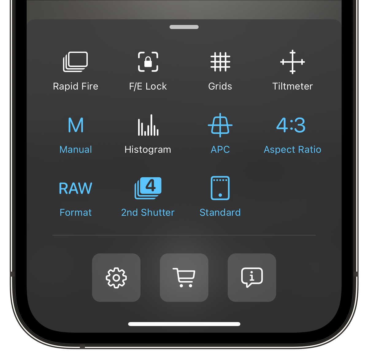 ProCamera v15.2 New Control Panel Sheet